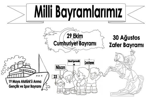 19 Mayıs Boyama Sayfaları